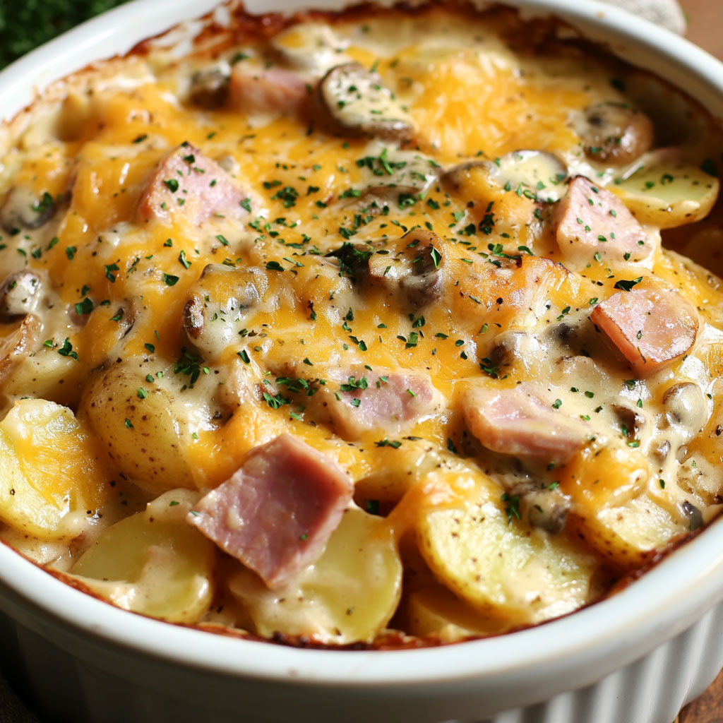 Slow cooker amish ham and potato casserole